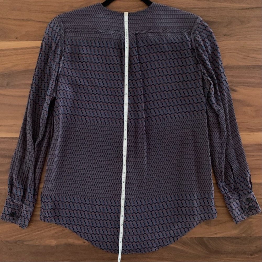 Rachel Comey - Silk Long Sleeved Collarless Button-up Blouse - Picture 11 of 13